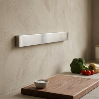 Steelmag™ 304 Stainless Steel Magnetic Knife Holder, styled close view