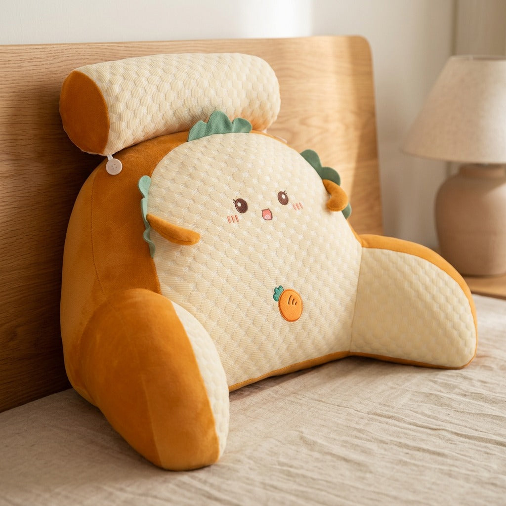 Pillowplush™ Plush Animal Bedside Cushion Pillow, styled close view