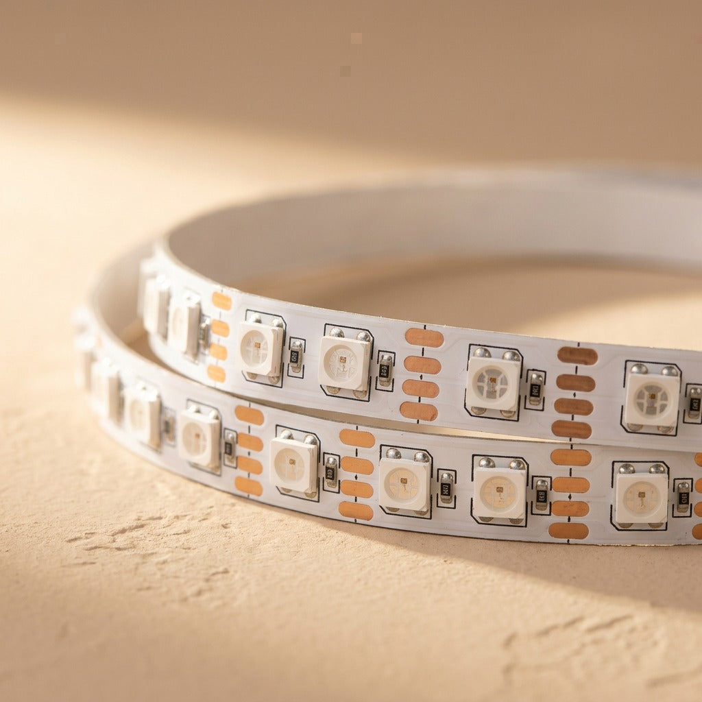 Glowwash™ 5V RGB LED Light Strip, material and detail close-up