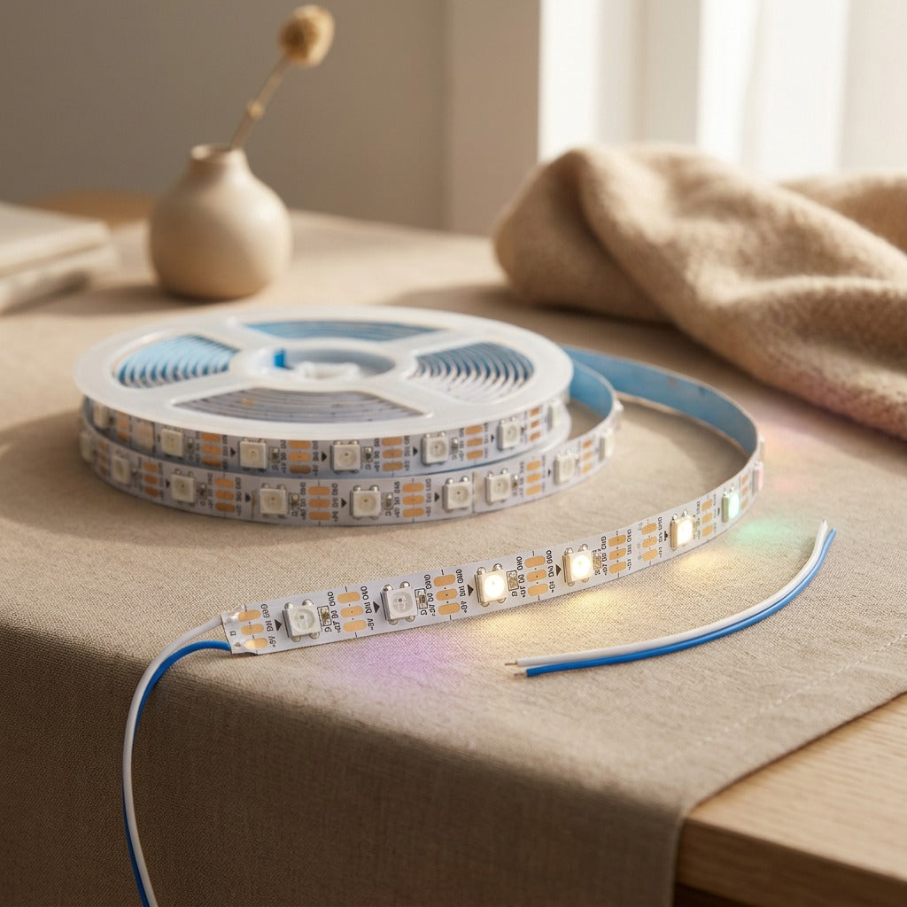 Glowwash™ 5V RGB LED Light Strip, styled close view
