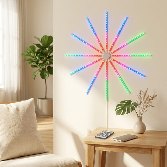 Fireglint™ RGB Fireworks LED Light Strip in a calm home setting