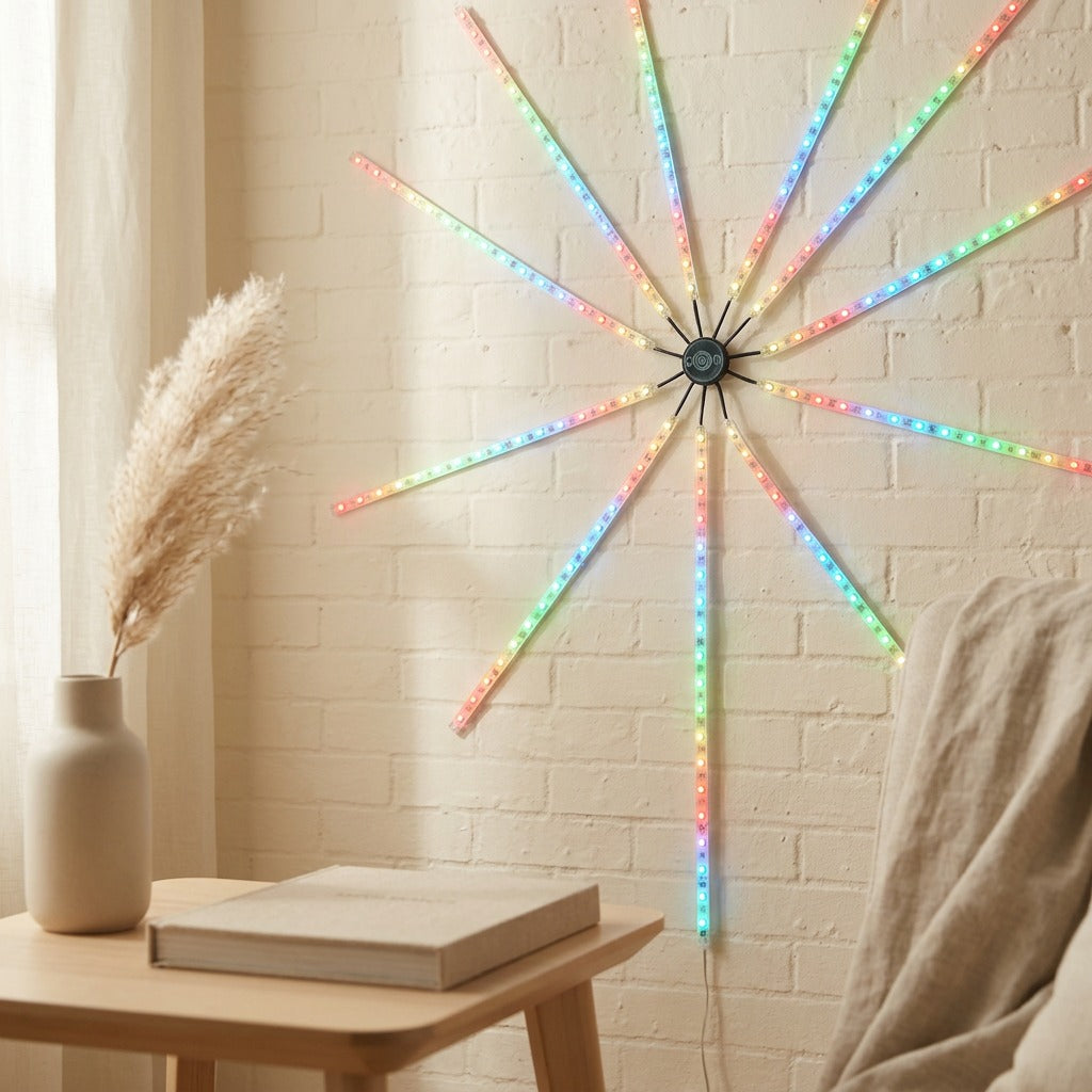 Fireglint™ RGB Fireworks LED Light Strip, styled close view