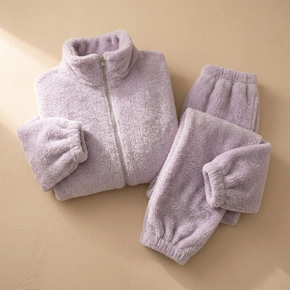 Cottonnap™ Shu Cotton Velvet Pajama Set, material and detail close-up