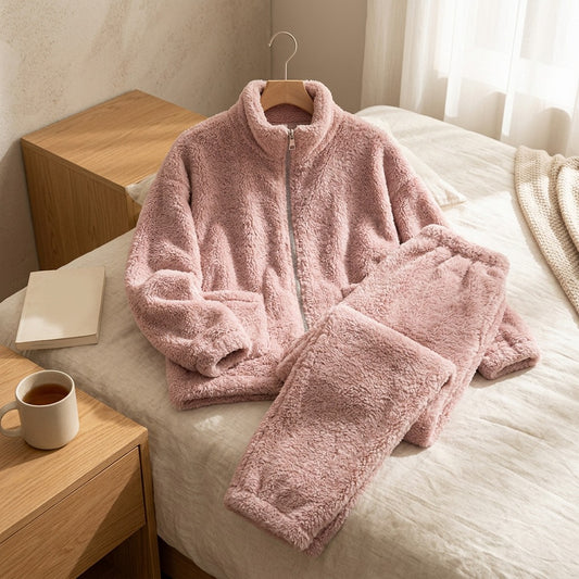 Cottonnap™ Shu Cotton Velvet Pajama Set, styled close view
