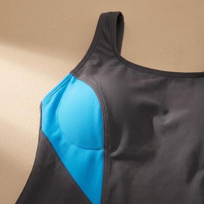 Padwave™ Women's One-Piece Swimsuit With Chest Pad, material and detail close-up