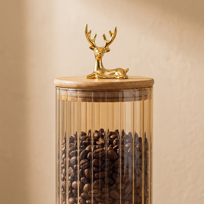 Elkkeep™ Elk-Handle Glass Storage Jar, material and detail close-up