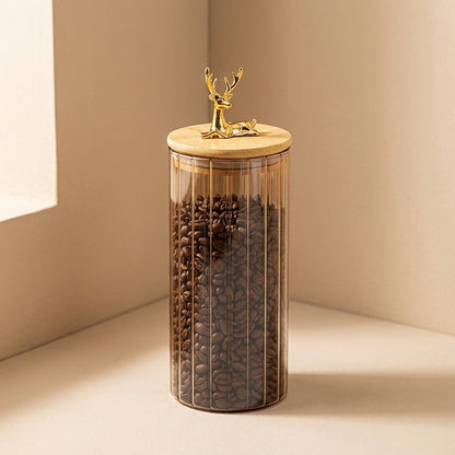 Elkkeep™ Elk-Handle Glass Storage Jar