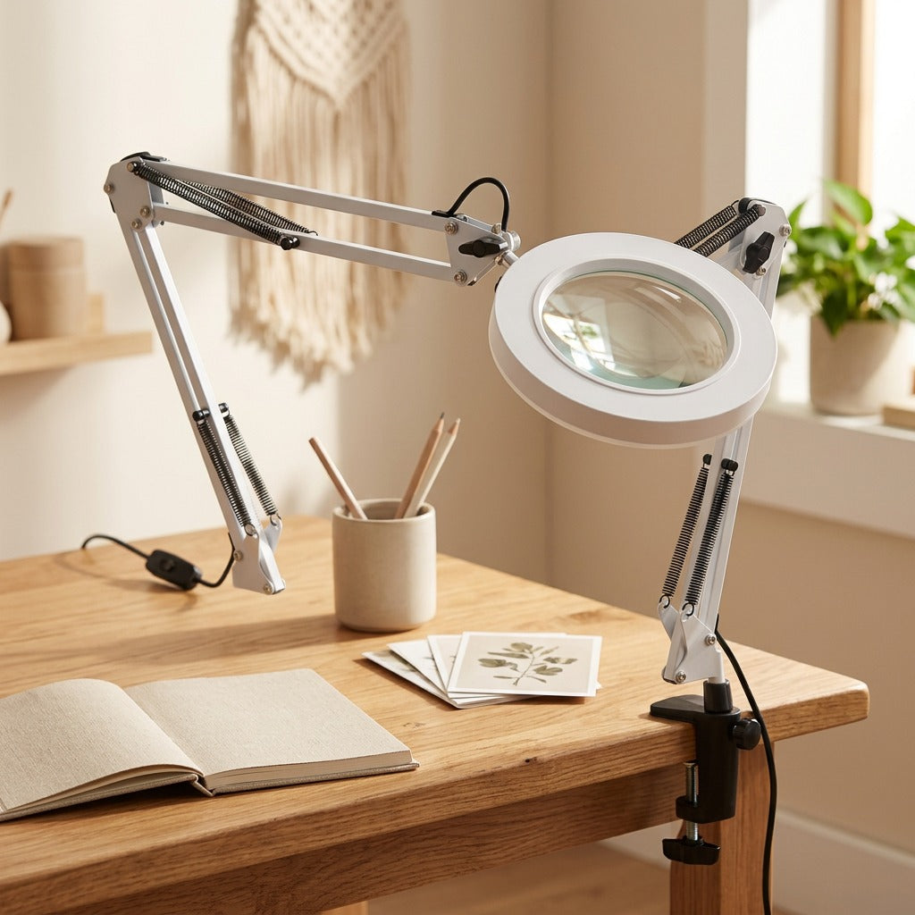Magniglow™ LED Magnifying Desk Lamp, styled close view