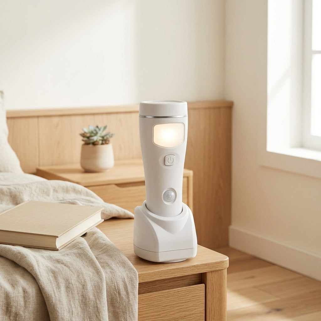 Stepglow™ Motion Sensor Plug-In Night Light in a calm home setting