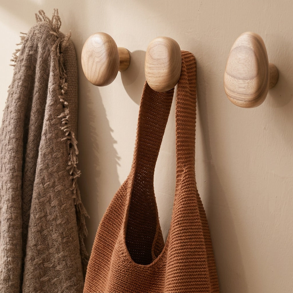 Pebblepeg™ Solid Wood Pebble Coat Hook