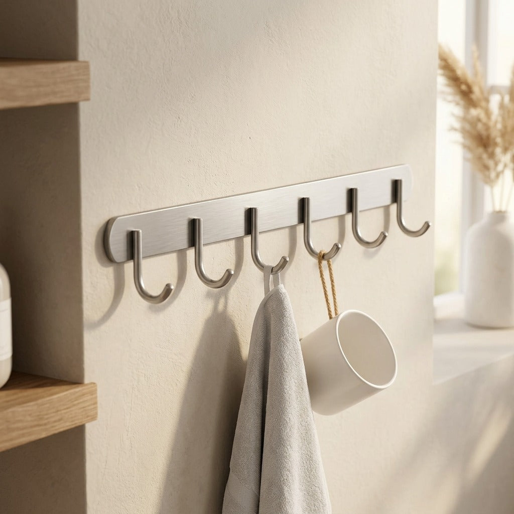 Steelpeg™ 304 Stainless Steel Wall Hook, styled close view