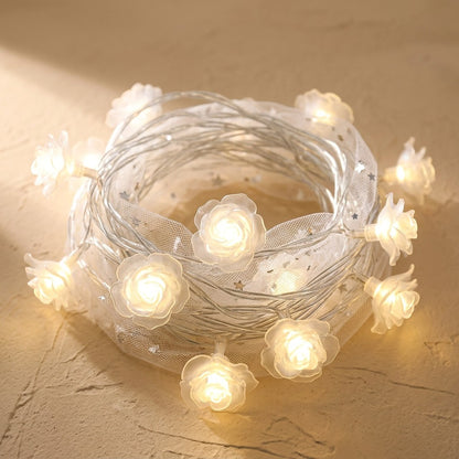 Pearlstar™ Star Light String with Pearlescent Stars, material and detail close-up