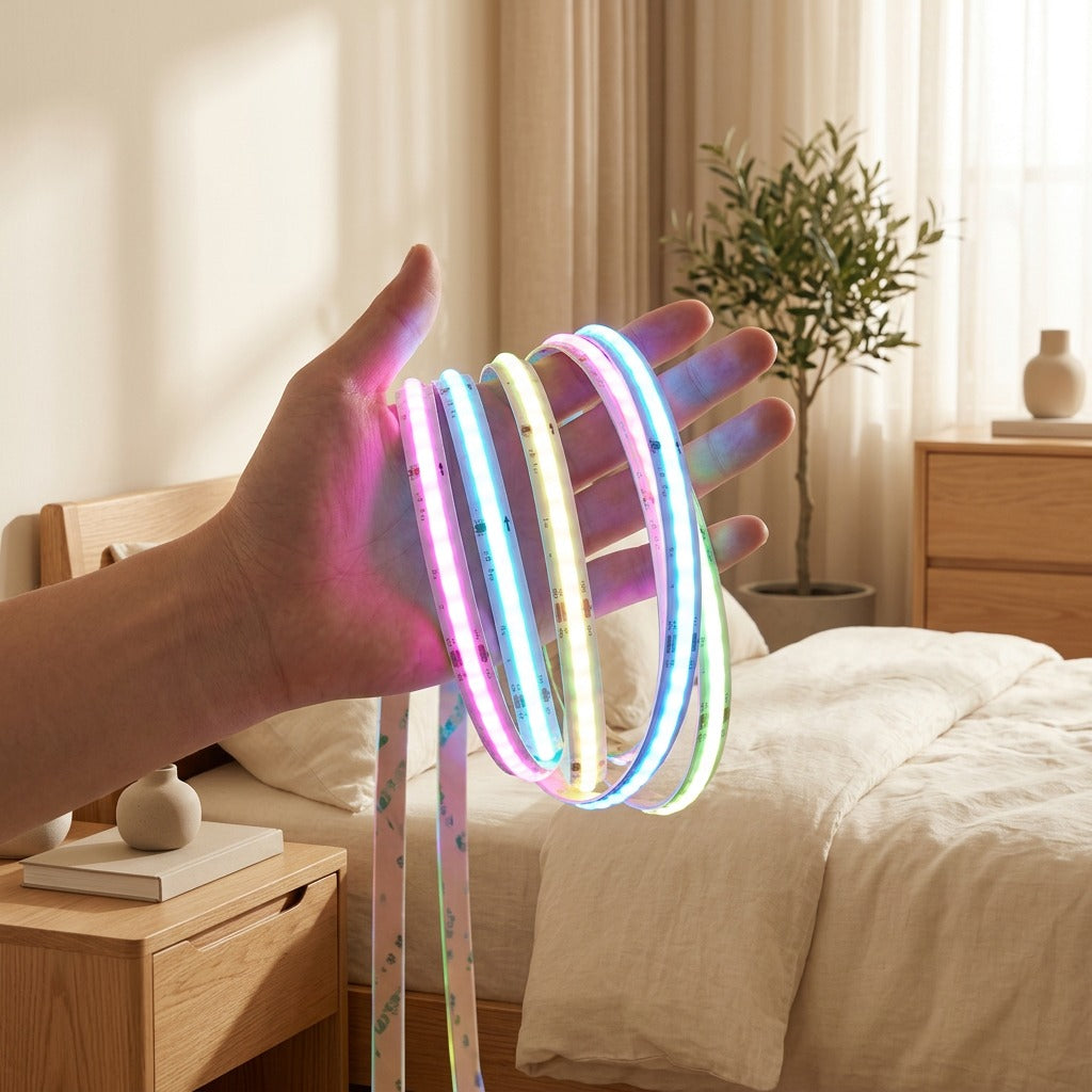 Hueglide™ RGB LED Light Strip in a calm home setting