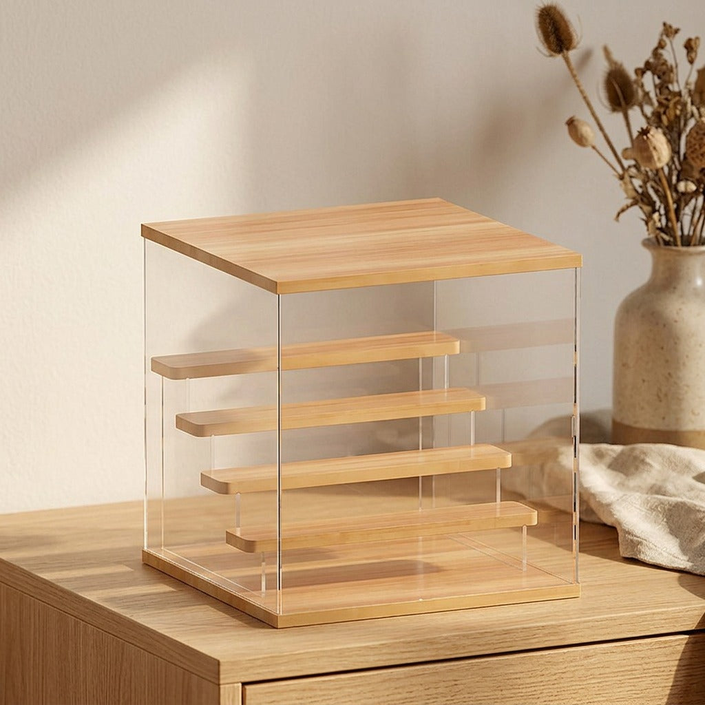 Blindnest™ Acrylic Blind Box Display Cabinet, styled close view