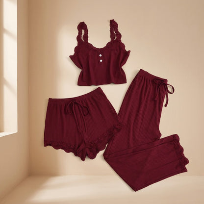 Laceease™ Lace Camisole Shorts Pajama Set