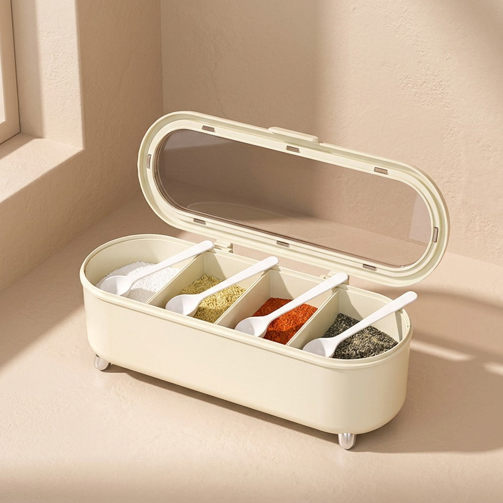 Spicequad™ Plastic Four-Compartment Seasoning Jar