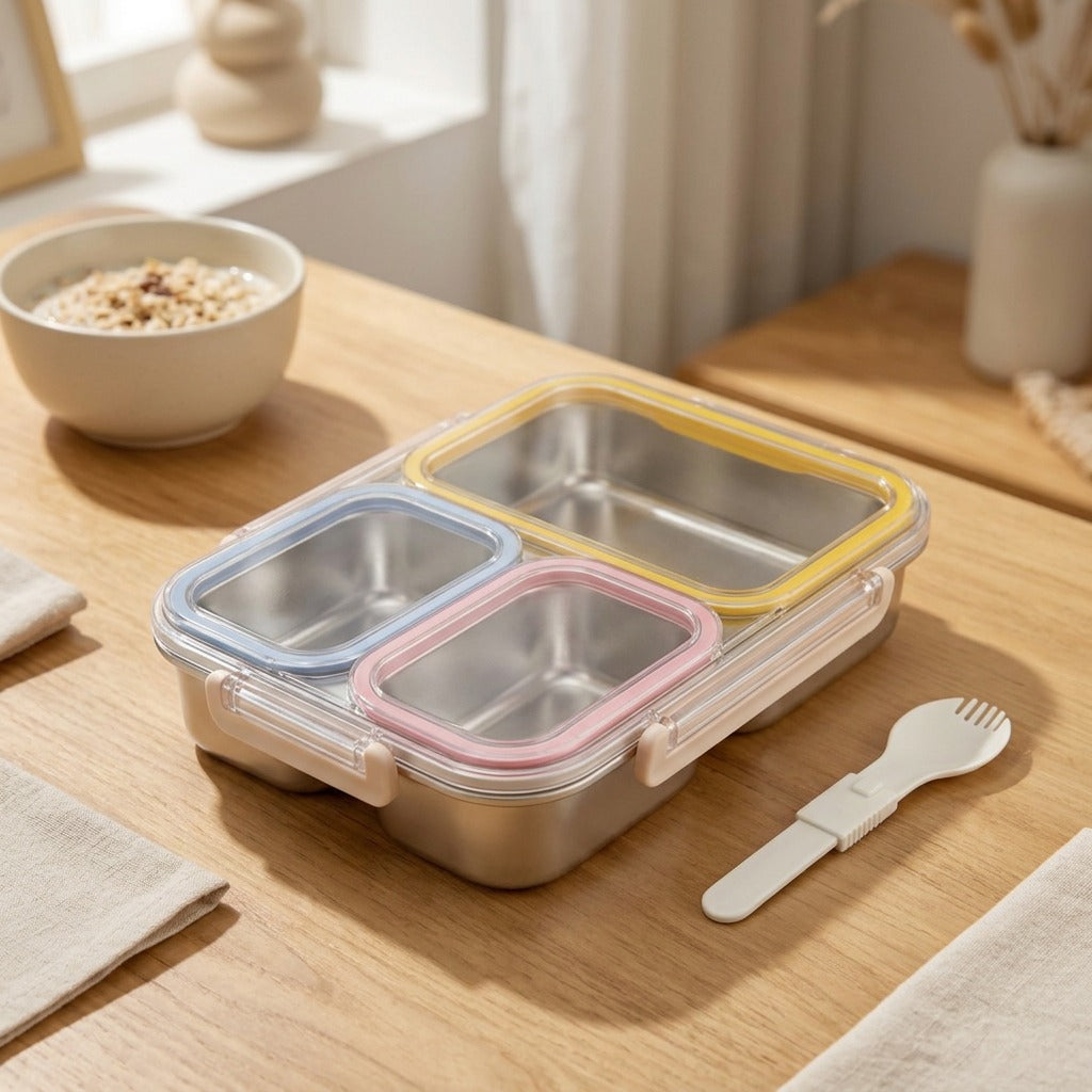 Lunchlatch™ 304 Stainless Steel Lunch Box, styled close view