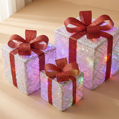 Giftglow™ Christmas LED String Lights Gift Box, material and detail close-up