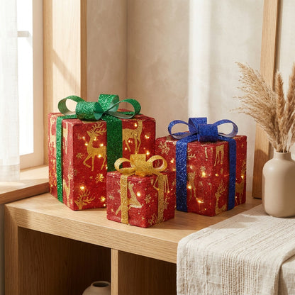 Giftglow™ Christmas LED String Lights Gift Box in a calm home setting