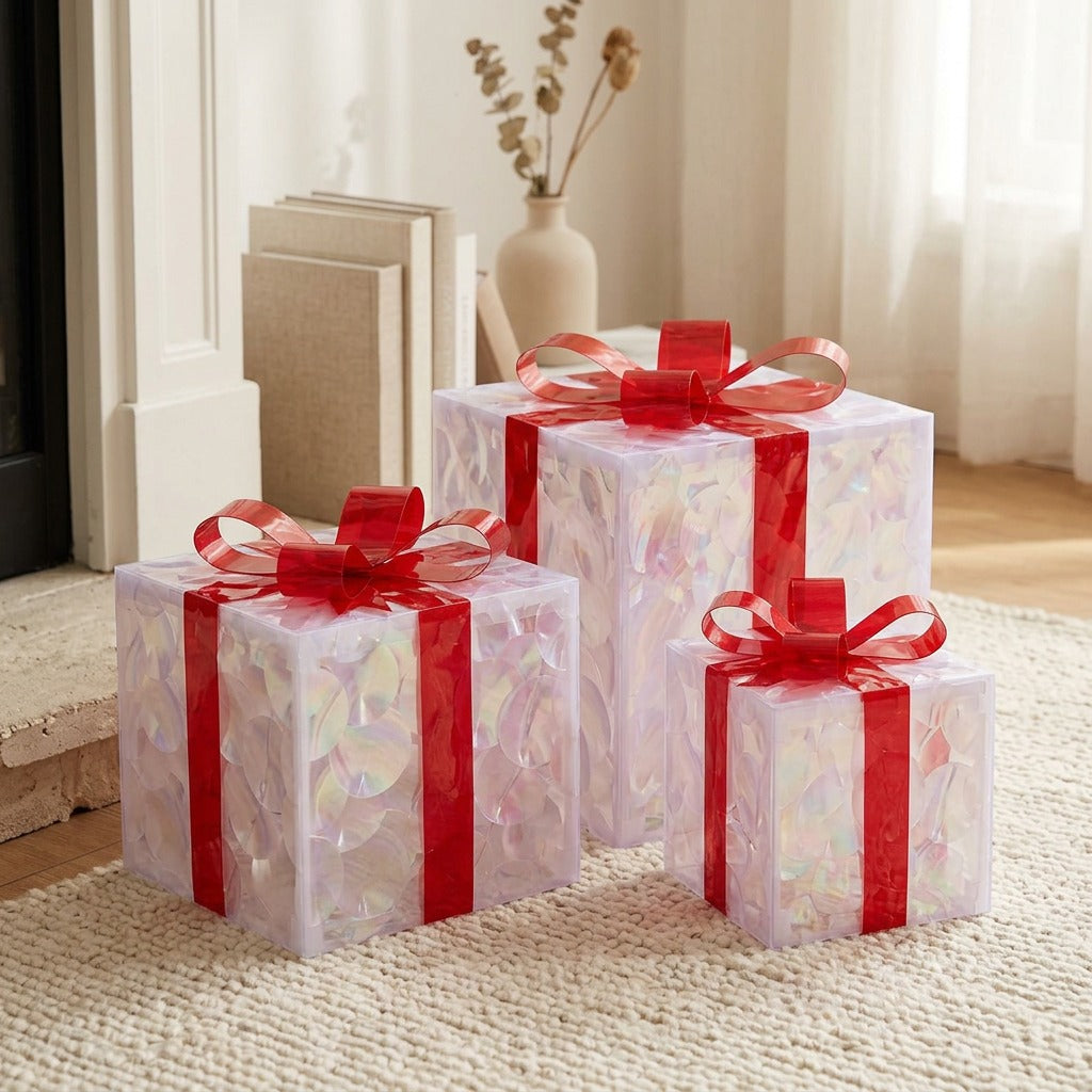 Giftglow™ Christmas LED String Lights Gift Box, styled close view