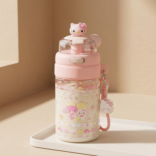 Strawsip™ 500ml Plastic Water Cup With Straw