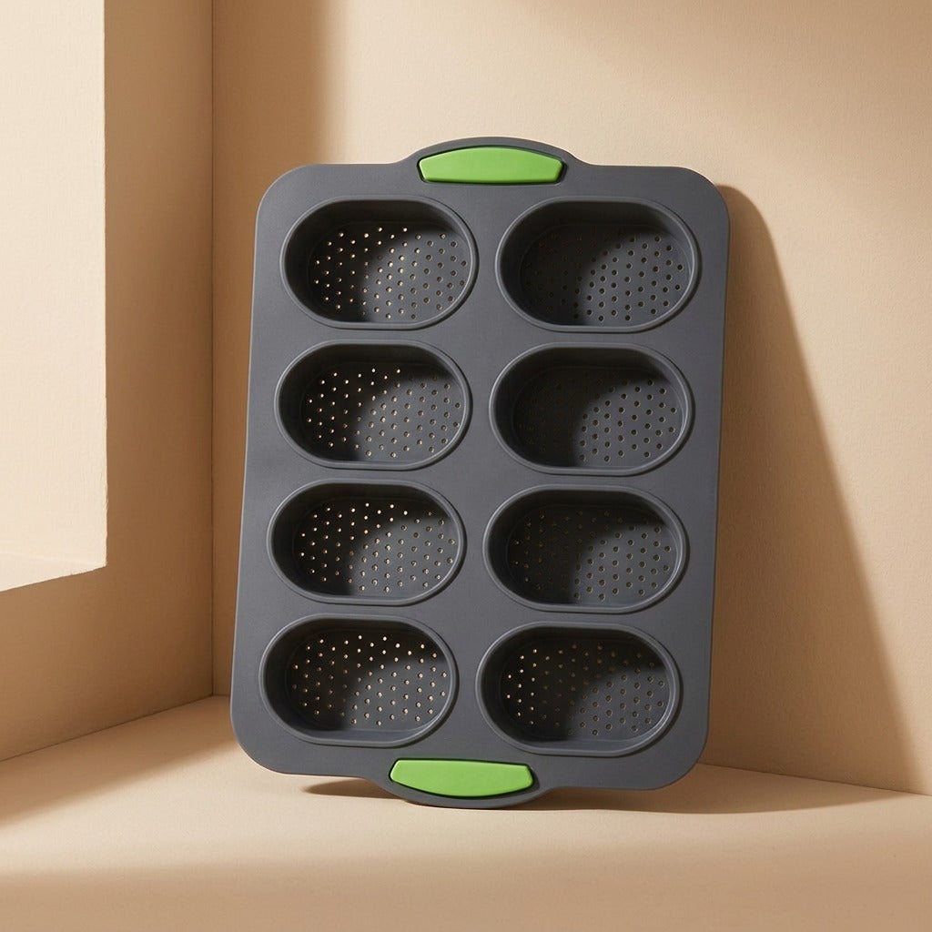 Loafcast™ Three-Slot Baguette and Eight-Hole Silicone Cake Mold