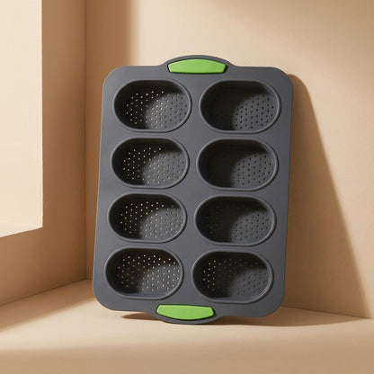 Loafcast™ Three-Slot Baguette and Eight-Hole Silicone Cake Mold