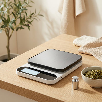 Gramglow™ Electronic Kitchen Food Scale in a calm home setting