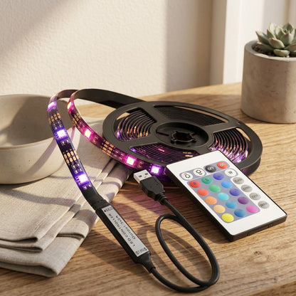 Wallgleam™ RGB LED Light Strip for TV Walls, styled close view
