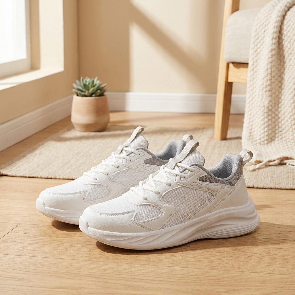 Fleetweft™ Men's Fabric Running Shoes in a calm home setting