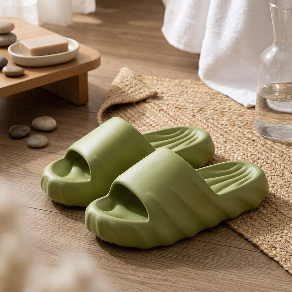 Thickstep™ Thick Sole EVA Slippers, styled close view