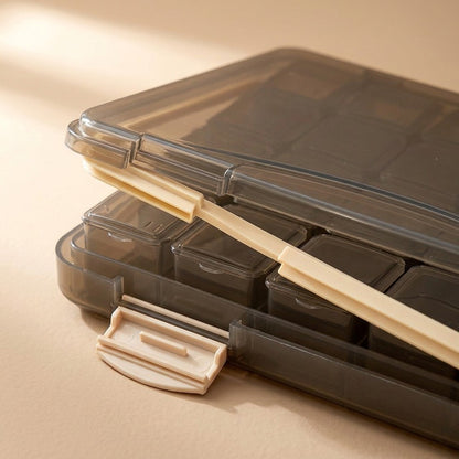 Dosehold™ ABS PP Silicone Medicine Box, material and detail close-up