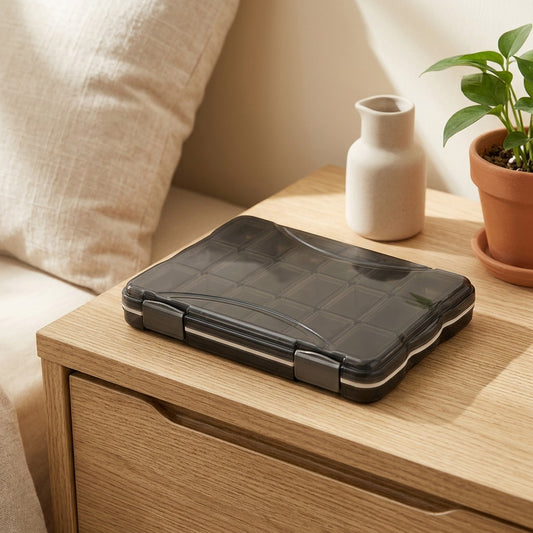 Dosehold™ ABS PP Silicone Medicine Box in a calm home setting
