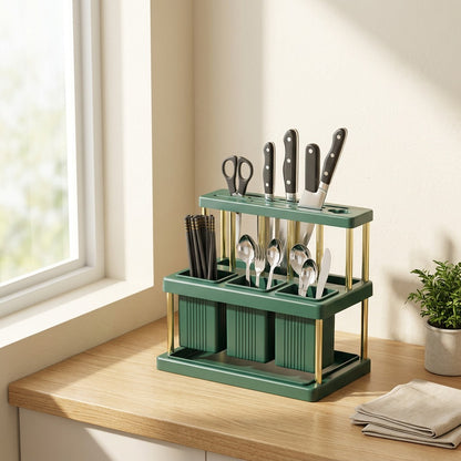 Slotnest™ Plastic Kitchen Knife Holder Rack in a calm home setting