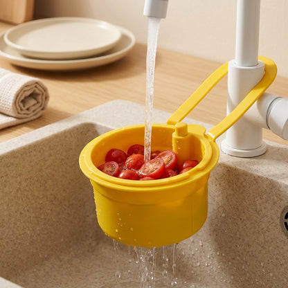 Sinkhang™ Hanging PP Sink Drain Basket, styled close view