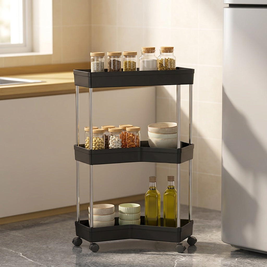 Tierkeep™ Multi-Layer Plastic Storage Rack, styled close view