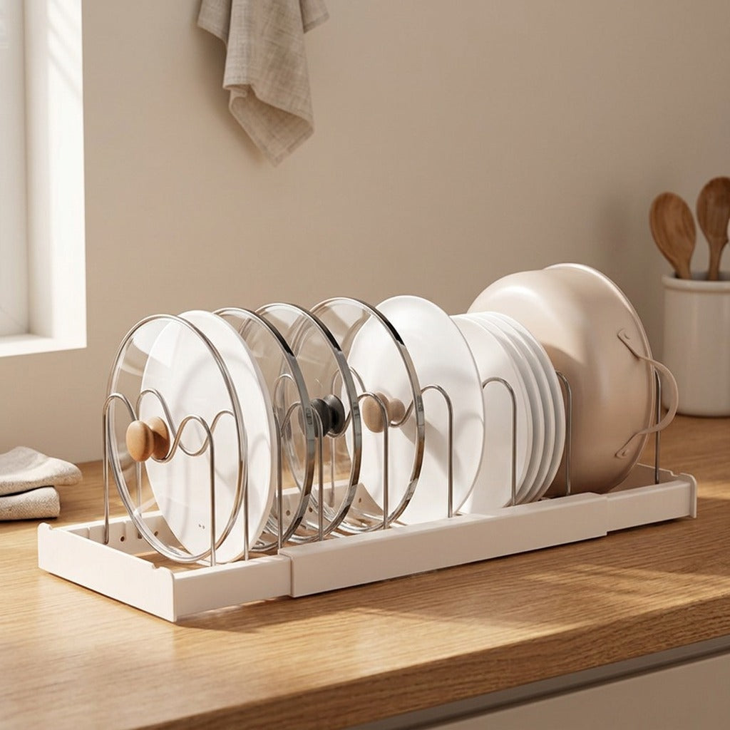 Rackstash™ Plastic Kitchen Storage Rack, styled close view