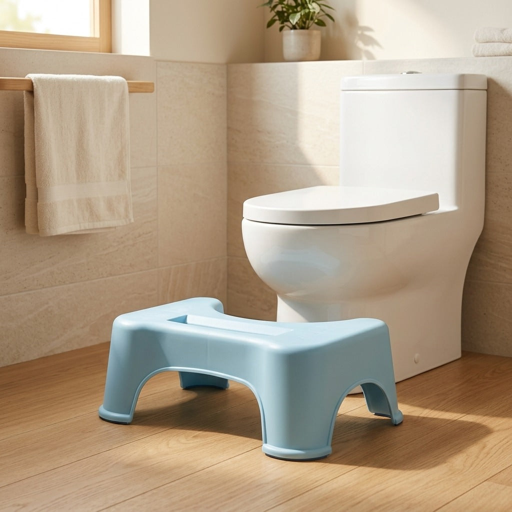 Squatstep™ PP Plastic Toilet Stool in a calm home setting