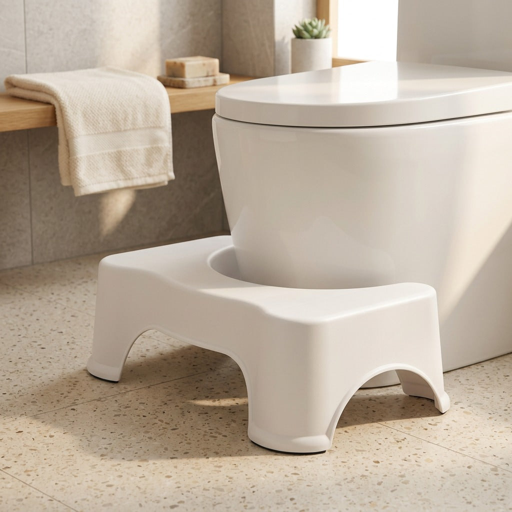 Squatstep™ PP Plastic Toilet Stool, styled close view