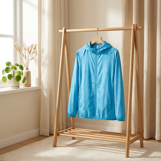 Bloomshade™ Floral Hooded Sun Protection Jacket in a calm home setting