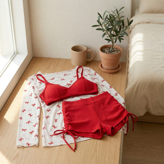 Sunshield™ Long Sleeve Bikini Swimsuit in a calm home setting