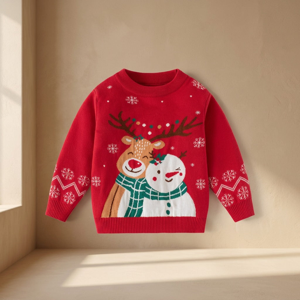 Snowcheer™ Kids' Christmas Reindeer Snowman Sweater