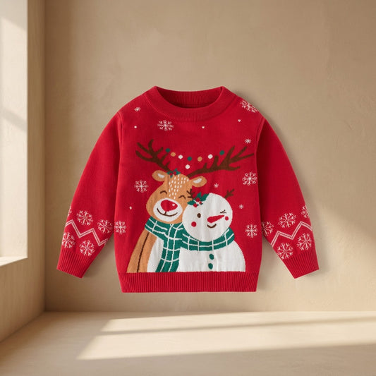 Snowcheer™ Kids' Christmas Reindeer Snowman Sweater