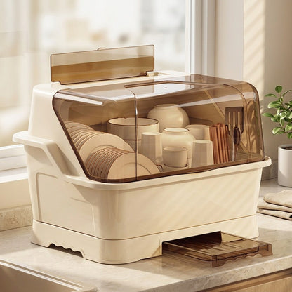Dishperch™ Plastic Countertop Dish Rack, styled close view