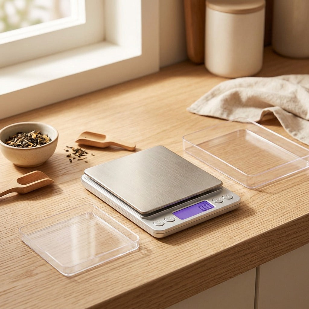 Weighwise™ Digital Kitchen Scale, styled close view