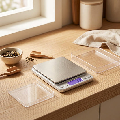 Weighwise™ Digital Kitchen Scale, styled close view
