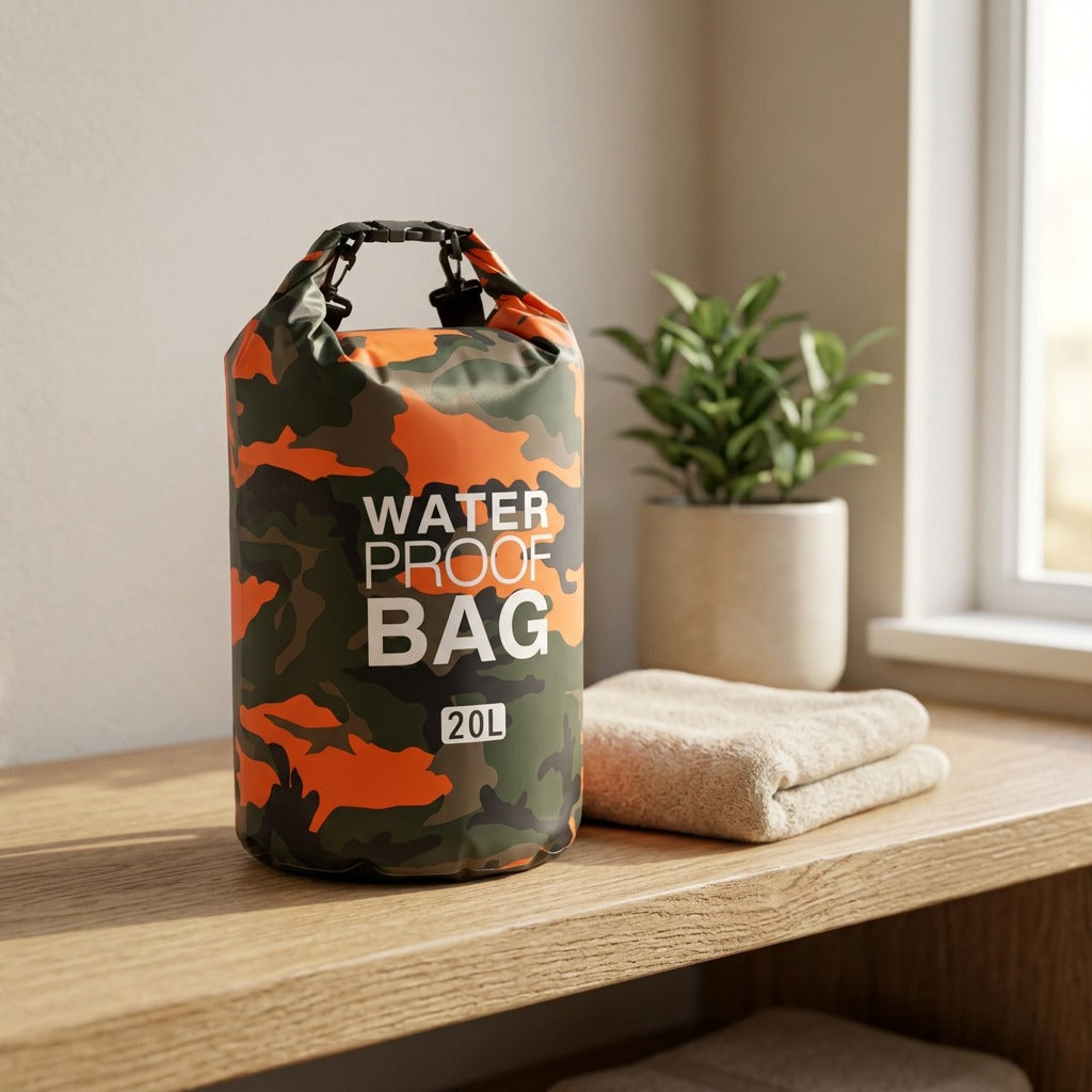Camodry™ PVC Camouflage Waterproof Bag, styled close view