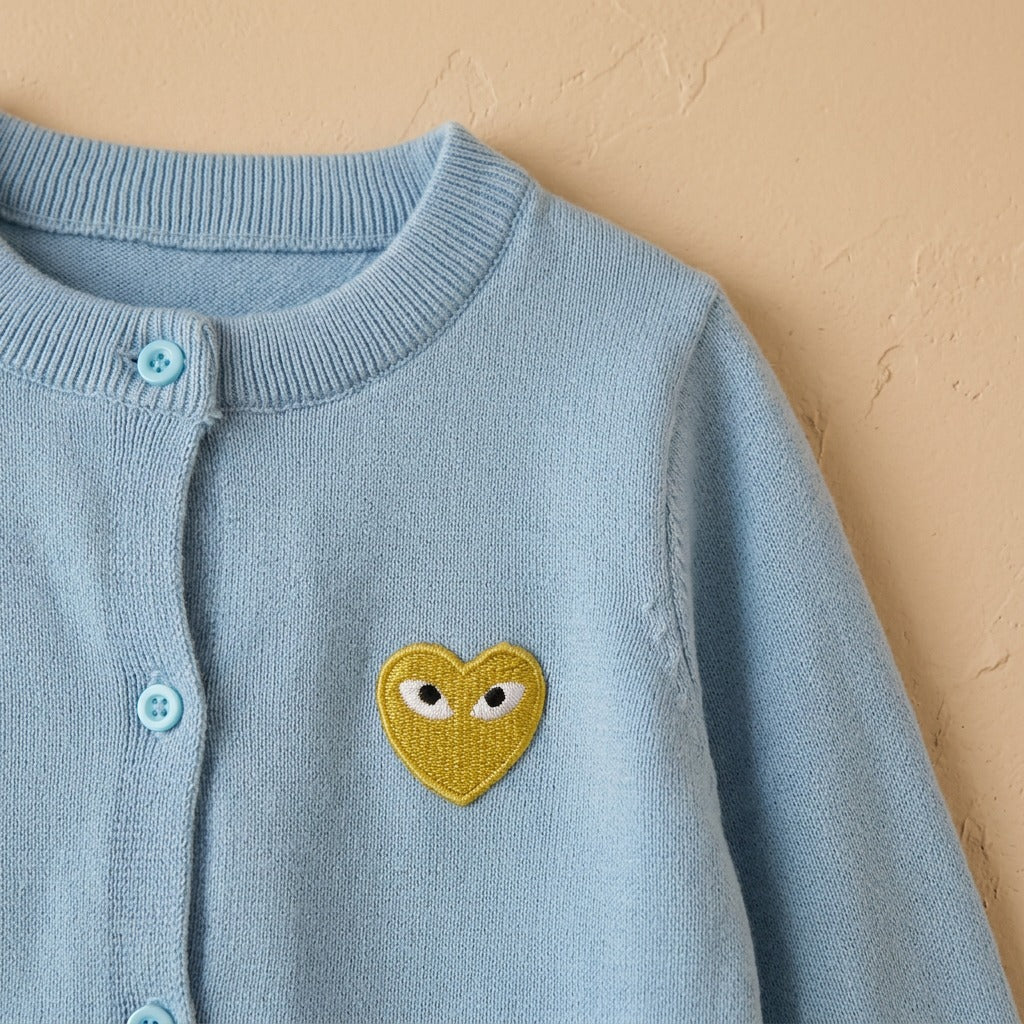 Littleloop™ Children's Cotton Knitted Cardigan, material and detail close-up