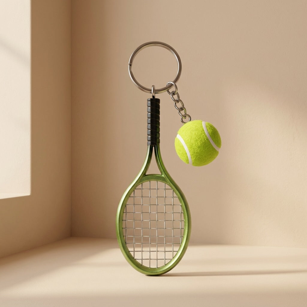 Courtclip™ Metal Tennis Racquet Keychain