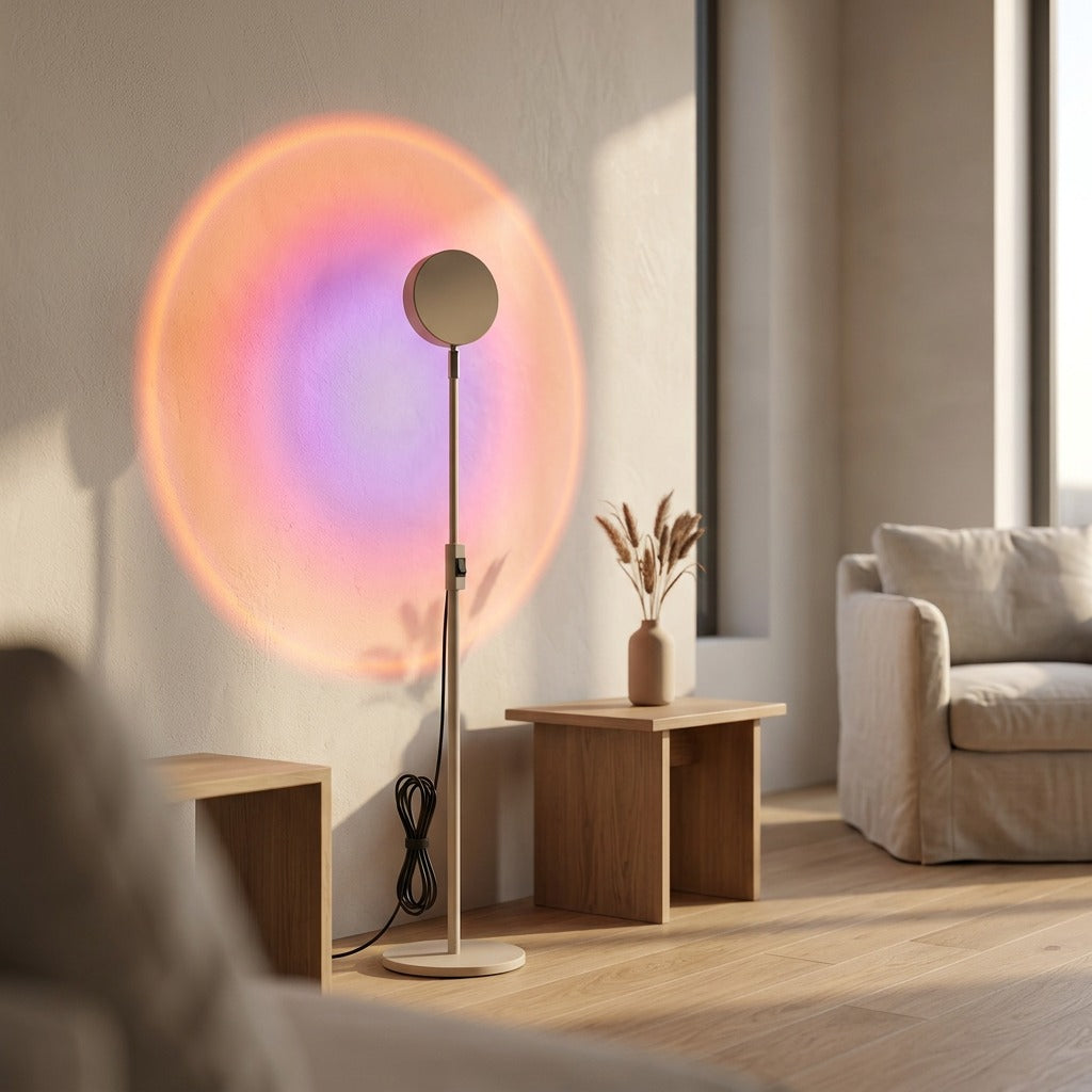 Duskglo™ LED Sunset Floor Lamp, styled close view